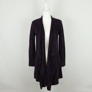 Barefoot Dreams Bamboo Chic Lite Women's Small Purple Open Front Cardigan